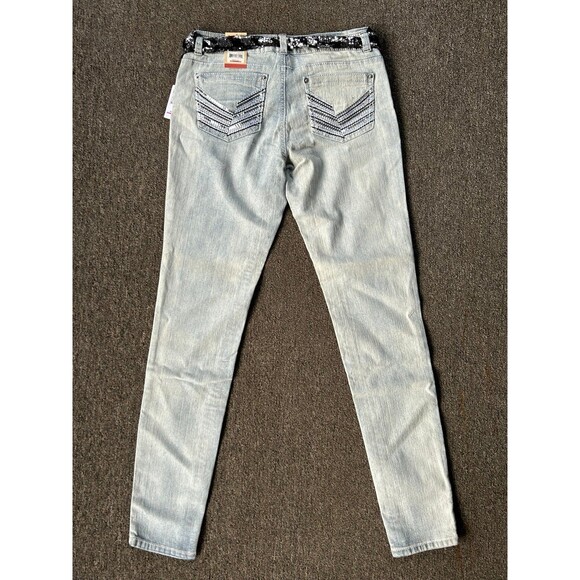 NOBO Sequin Accent Skinny Jeans with Belt size 9 - Picture 6 of 7